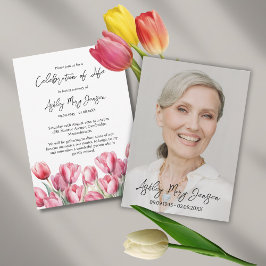 Convite Celebração da Vida de Tulipa Foto Funeral