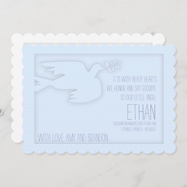 Convite Celebração da Vida do Bebê Moderno Azul (Frente/Verso)