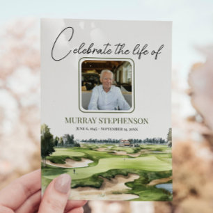 Convite Celebração Da Vida Do Curso De Golfe De Aquarela