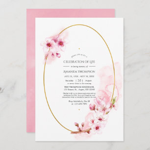 Convite Celebração da Vida do Flor do Primavera de Cereja