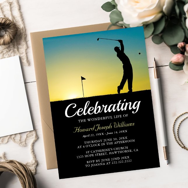 Convite Celebração da Vida do Golfista | Em Memória Amoros (Criador carregado)