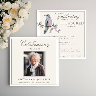 Convite Celebração da Vida do Hummingbird bonito Watercolo