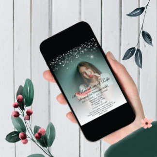 Convite Celebração da Vida Elegante e Funeral Atraente