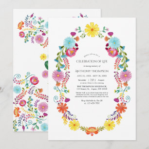 Convite Celebração da Vida em Festa Floral de Aquarela