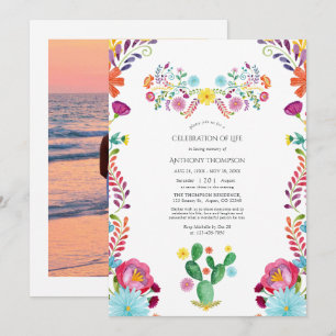 Convite Celebração da Vida em Festa Floral de Aquarela