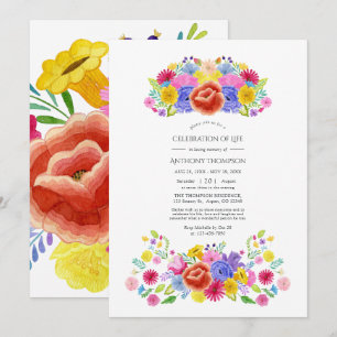 Convite Celebração da Vida em Foto de Fiesta Floral em Aqu