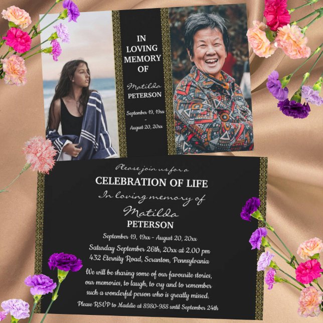 Convite Celebração Da Vida Então E Agora 2 Funerais Fotogr (Criador carregado)