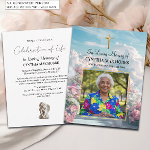 Convite Celebração da Vida Escadaria Floral para o Céu Fot