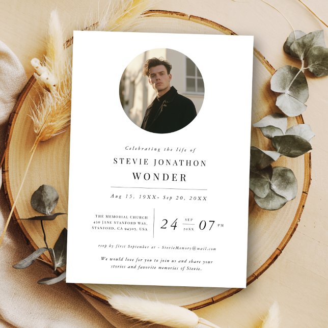 Convite Celebração da vida Foto do Dia do Memorial Funeral (Criador carregado)