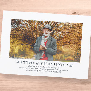 Convite Celebração da Vida Foto Elegante Simples Moderna