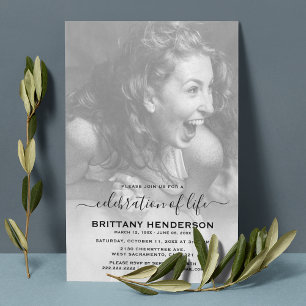 Convite Celebração da Vida   Foto Memorial Funeral