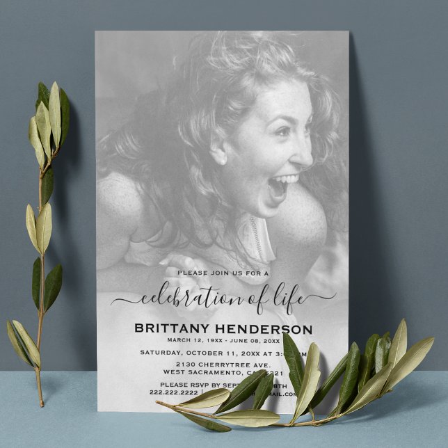 Convite Celebração da Vida | Foto Memorial Funeral (Criador carregado)
