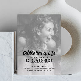 Convite Celebração da Vida | Foto Personalizada de Funeral