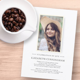 Convite Celebração da Vida Foto Simples do Elegante Chic