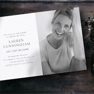 Convite Celebração da Vida Foto Simples Moderna Minimali