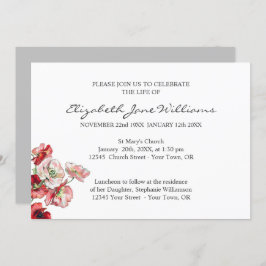 Convite Celebração da Vida | Funerais | Poppy