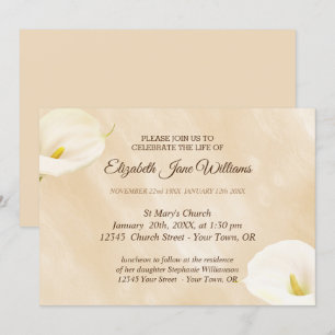 Convite Celebração da Vida Funeral Aquarela Lírio