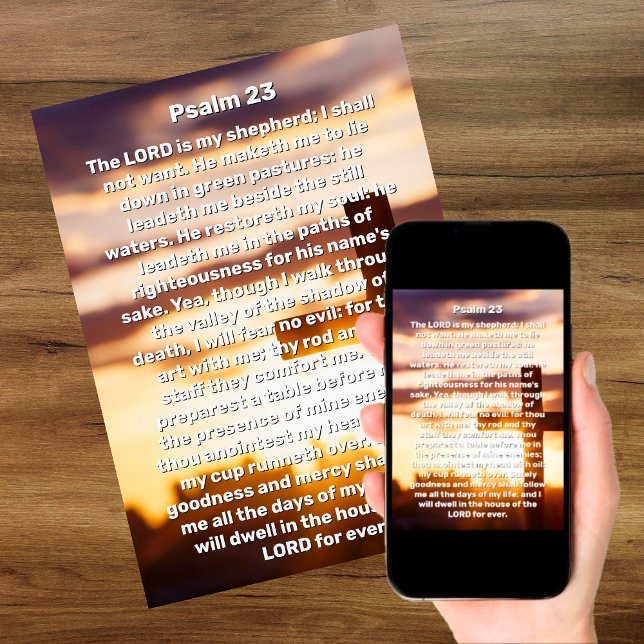 Convite Celebração da Vida Funeral Cruz do Sol Salmo 23  (Psalm 23 Sun Cross Celebration of Life Funeral Invitation)