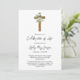 Convite Celebração da Vida Funeral Daisy Cross