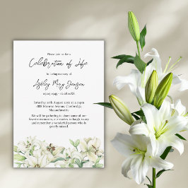 Convite Celebração da Vida Funeral de Lily