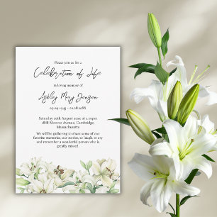 Convite Celebração da Vida Funeral de Lily