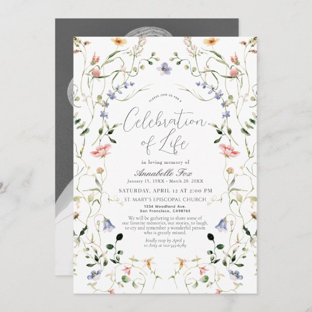 Convite Celebração da Vida Funeral Memorial (Frente/Verso)