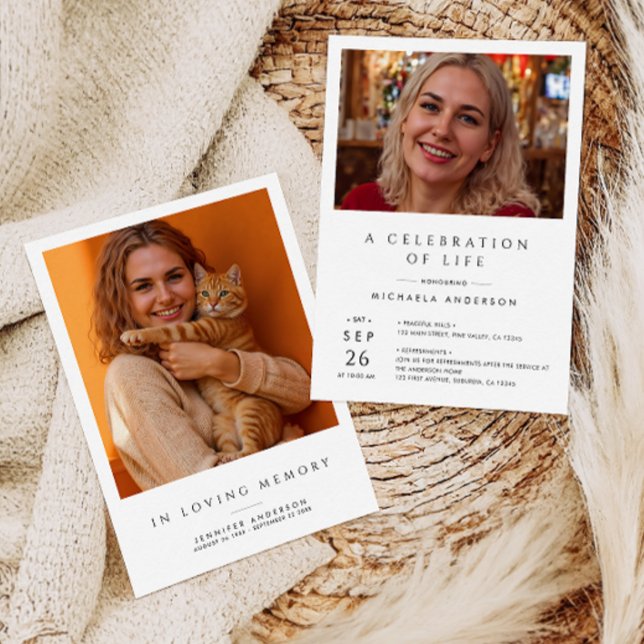 Convite Celebração da Vida/Funeral/Memorial 2-Foto (Criador carregado)