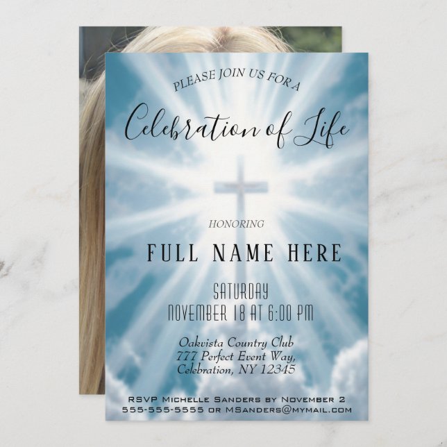 Convite Celebração da Vida - Memorial Fotográfico (Frente/Verso)