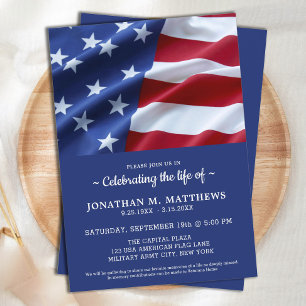 Convite Celebração Da Vida Moderna Bandeira Patriótica 