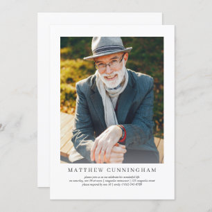 Convite Celebração da Vida Moderna e Simples Elegante