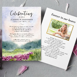 Convite Celebração da Vida na Floresta Floral de Aquarela