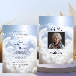 Convite Celebração da Vida nas Nuvens Brancas FOTO