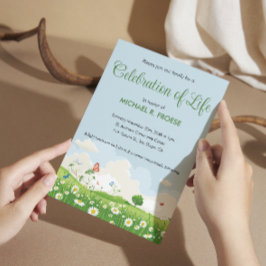 Convite Celebração da Vida pela Borboleta Daisy Meadow