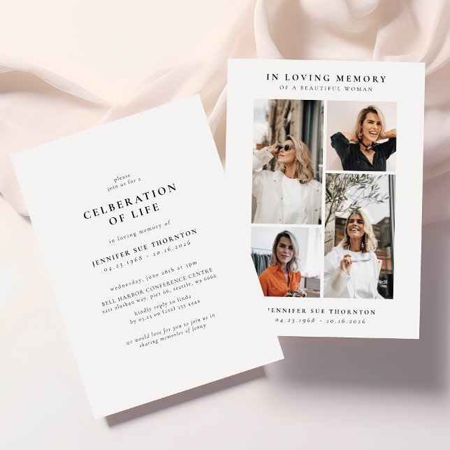 Convite Celebração da Vida pela Colagem de Fotos Moderna (Criador carregado)