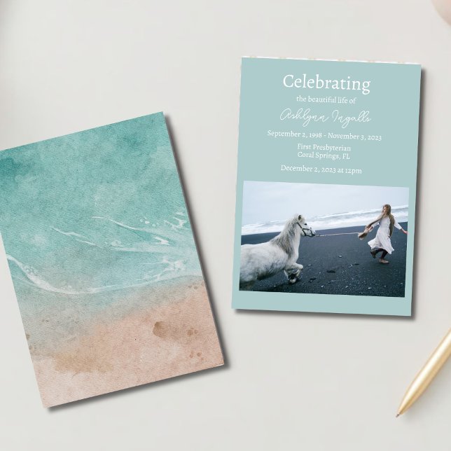 Convite Celebração da Vida pelo Funeral Ocean Beach (Criador carregado)