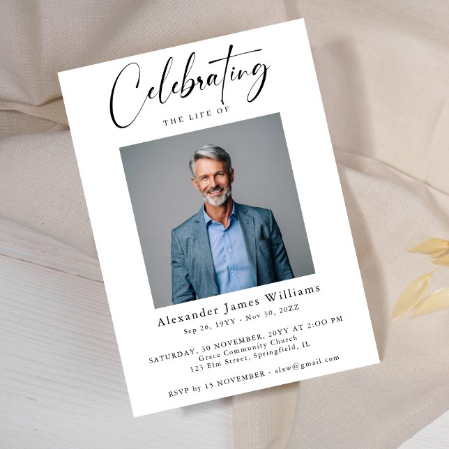 Convite Celebração da Vida pelo Memorial Funeral (Criador carregado)