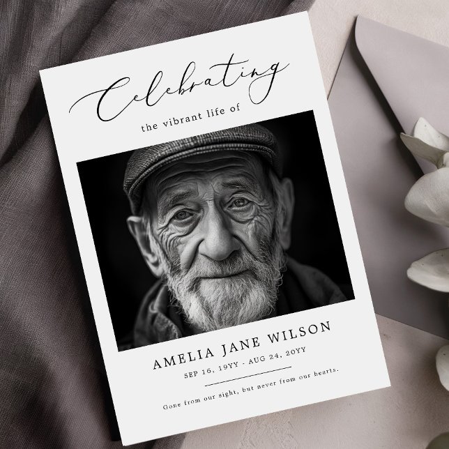 Convite Celebração da Vida pelo Memorial Funeral Mínimo (Criador carregado)