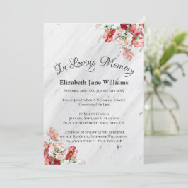 Convite Celebração da Vida pelo Serviço Memorial | Poppy