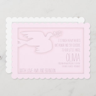 Convite Celebração da vida personalizada do bebê de pomba 