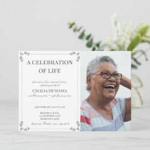 Convite Celebração da Vida Personalizada do Funeral Bran