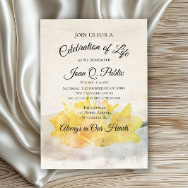 Convite Celebração da Vida por Aquarelas Amarelas Daffodil