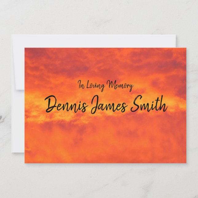 Convite Celebração da vida por meio do sunset laranja bril (Frente)