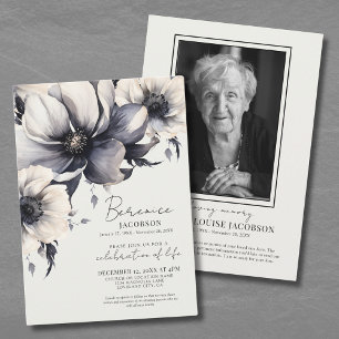 Convite Celebração Da Vida Serviço Memorial Elegante