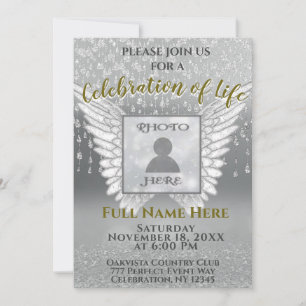 Convite Celebração da Vida - Silver e Dourada Adicionar 