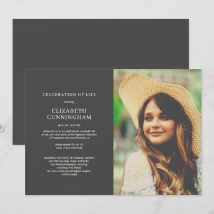 Convite Celebração da Vida Simples Foto Elegante Moderno
