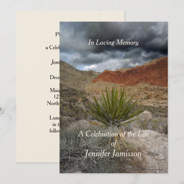 Convite Celebração da vida, tempestade nas montanhas, dese (Frente/Verso)