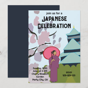 Convite Celebração das Cerejeiras Japonesas Japão