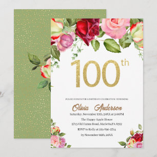 Convite Celebração de 100 anos de nascimento em aquarela G