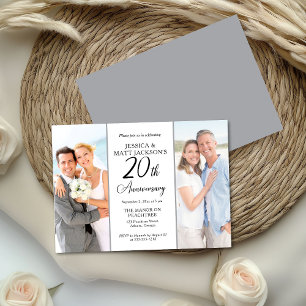 Convite Celebração de 20 Anos de Casamento Então e Agora