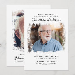 Convite Celebração de 2 Fotos da Vida/Funeral/Memorial